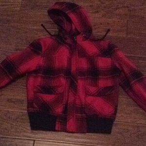Red plaided jacket